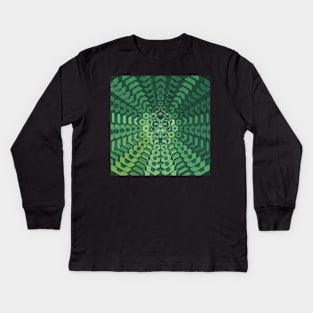 Electroluminated Skull Radiate - Emerald Kids Long Sleeve T-Shirt